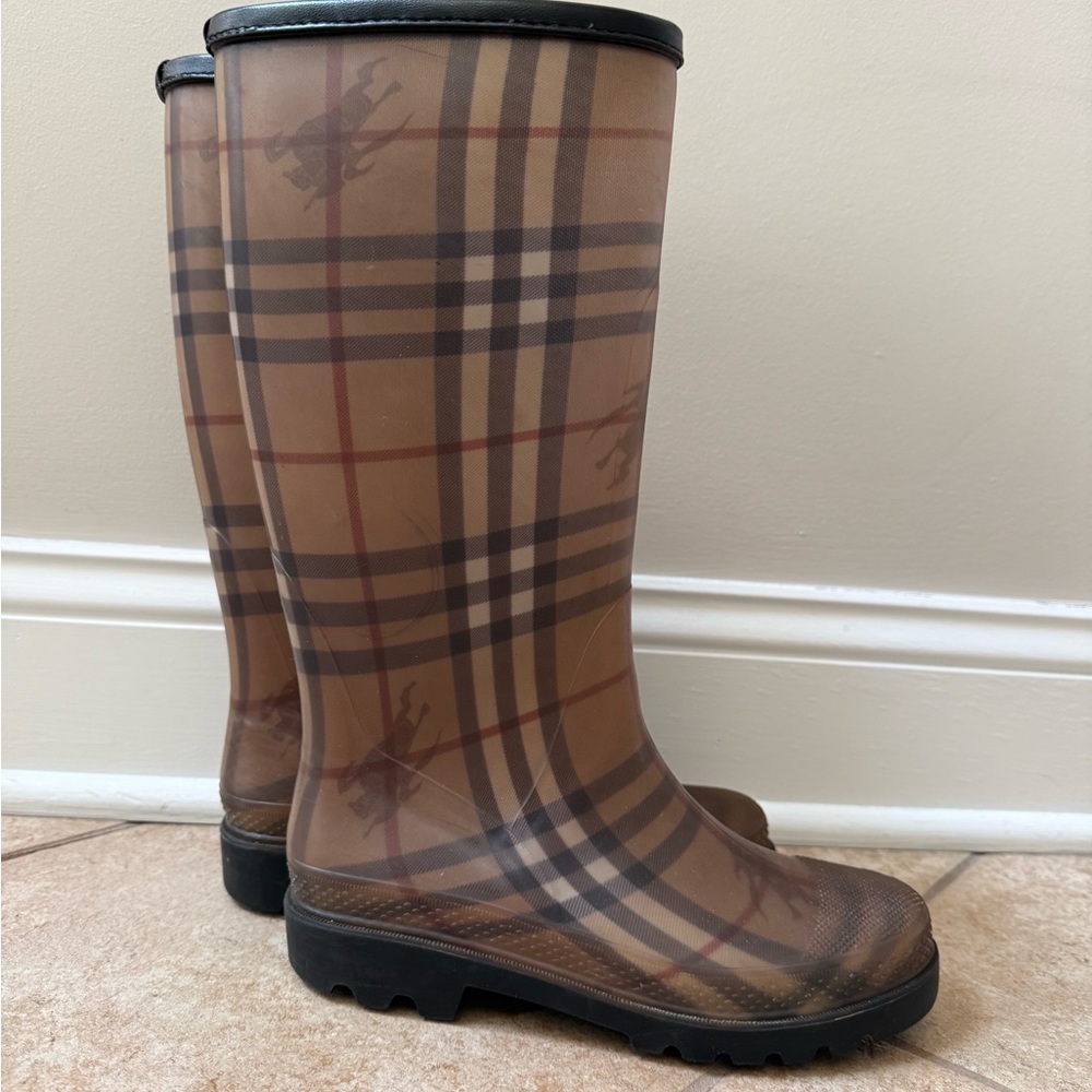 Burberry Kids Classic Checkered Plaid Rain Boots
